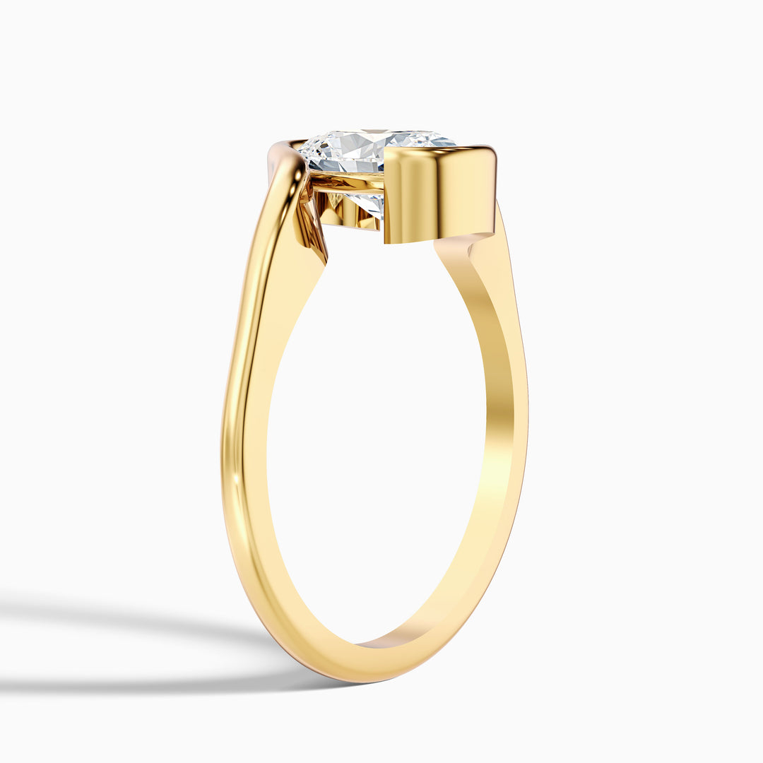 Gleny 1 Carat Oval Cut Bypass Lab Grown Diamond Engagement Ring in 18k Yellow Gold