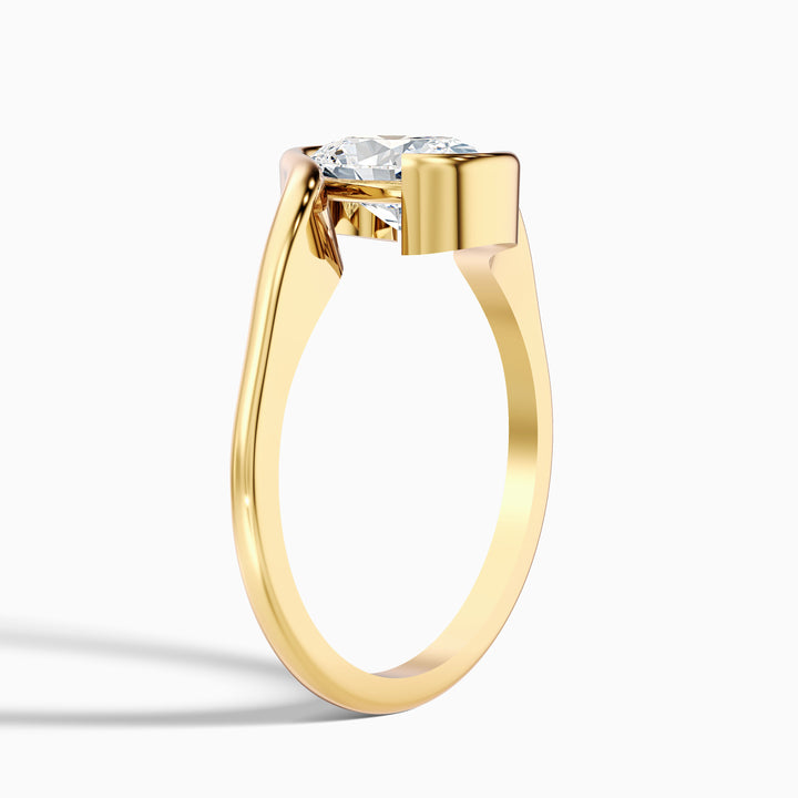 Gleny 5 Carat Oval Cut Bypass Lab Grown Diamond Engagement Ring in 14k Yellow Gold