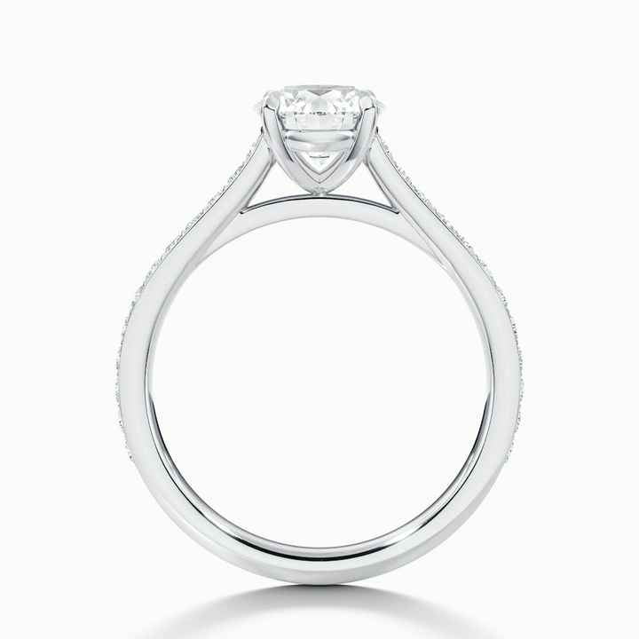 Mira 1.5 Carat Round Solitaire Pave Moissanite Engagement Ring in Platinum