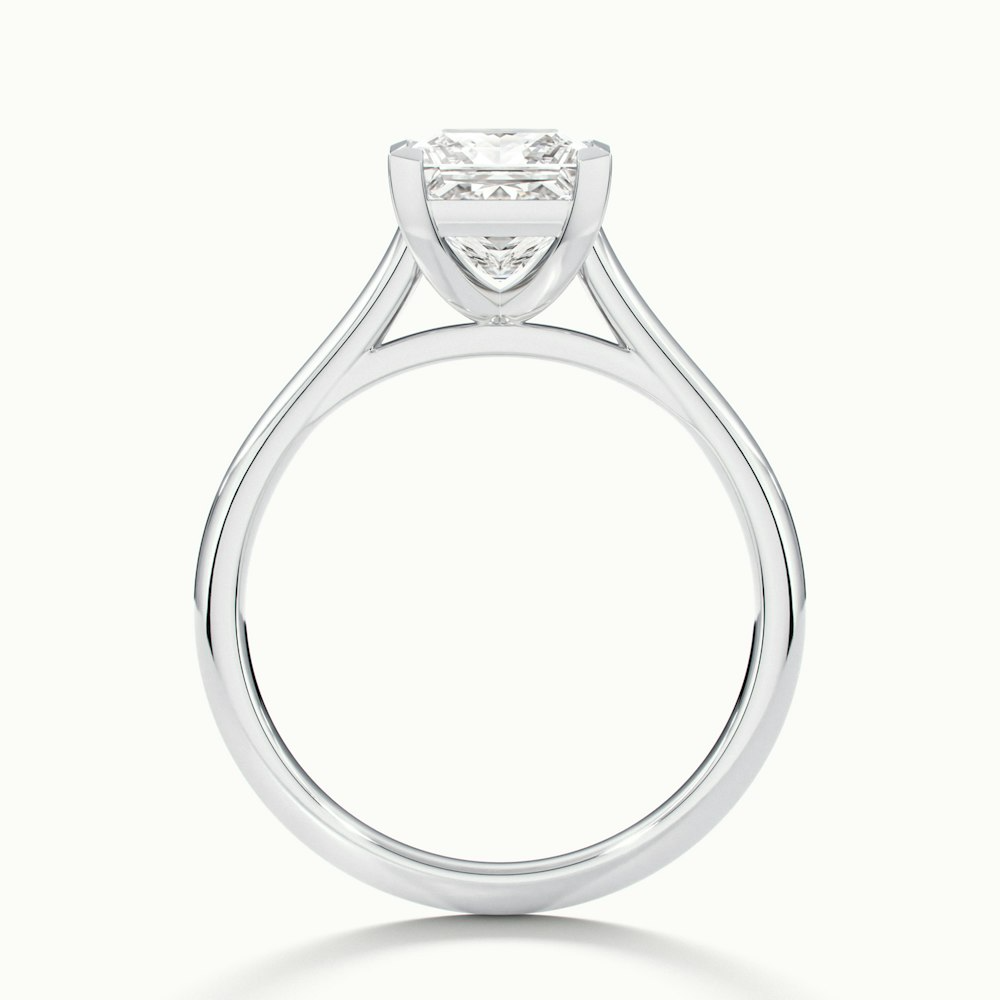 Lux 5.5 Carat Princess Cut Solitaire Moissanite Engagement Ring in Platinum