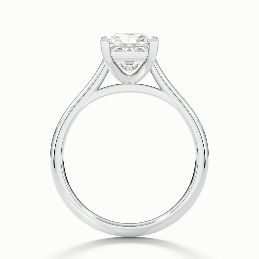 Lux 5 Carat Princess Cut Solitaire Moissanite Engagement Ring in Platinum