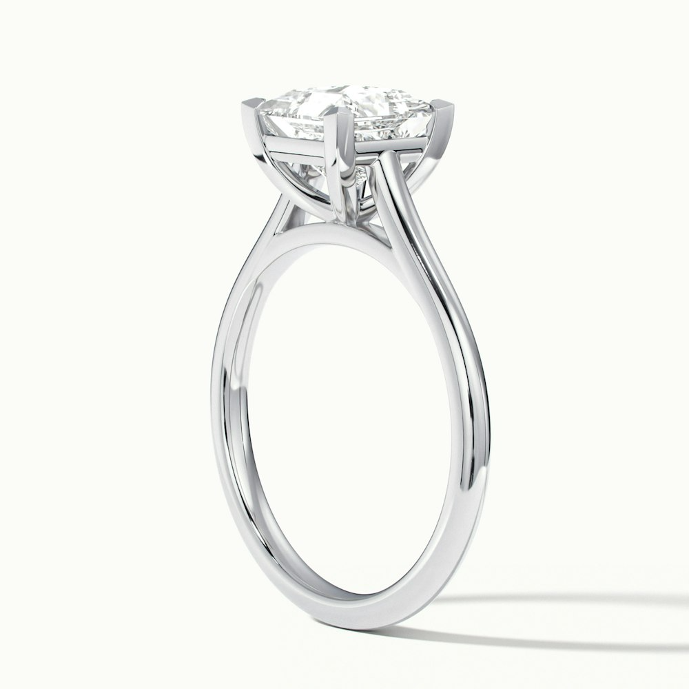 Lux 2.5 Carat Princess Cut Solitaire Moissanite Engagement Ring in 14k White Gold