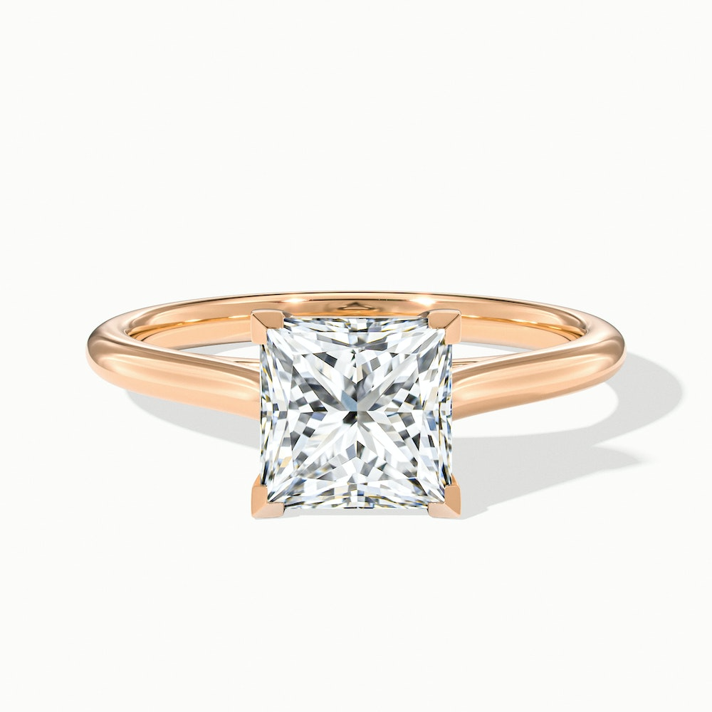 Frey 4.5 Carat Princess Cut Solitaire Lab Grown Diamond Ring in 10k Rose Gold