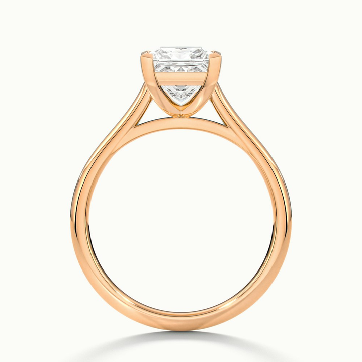 Lux 3.5 Carat Princess Cut Solitaire Moissanite Engagement Ring in 14k Rose Gold