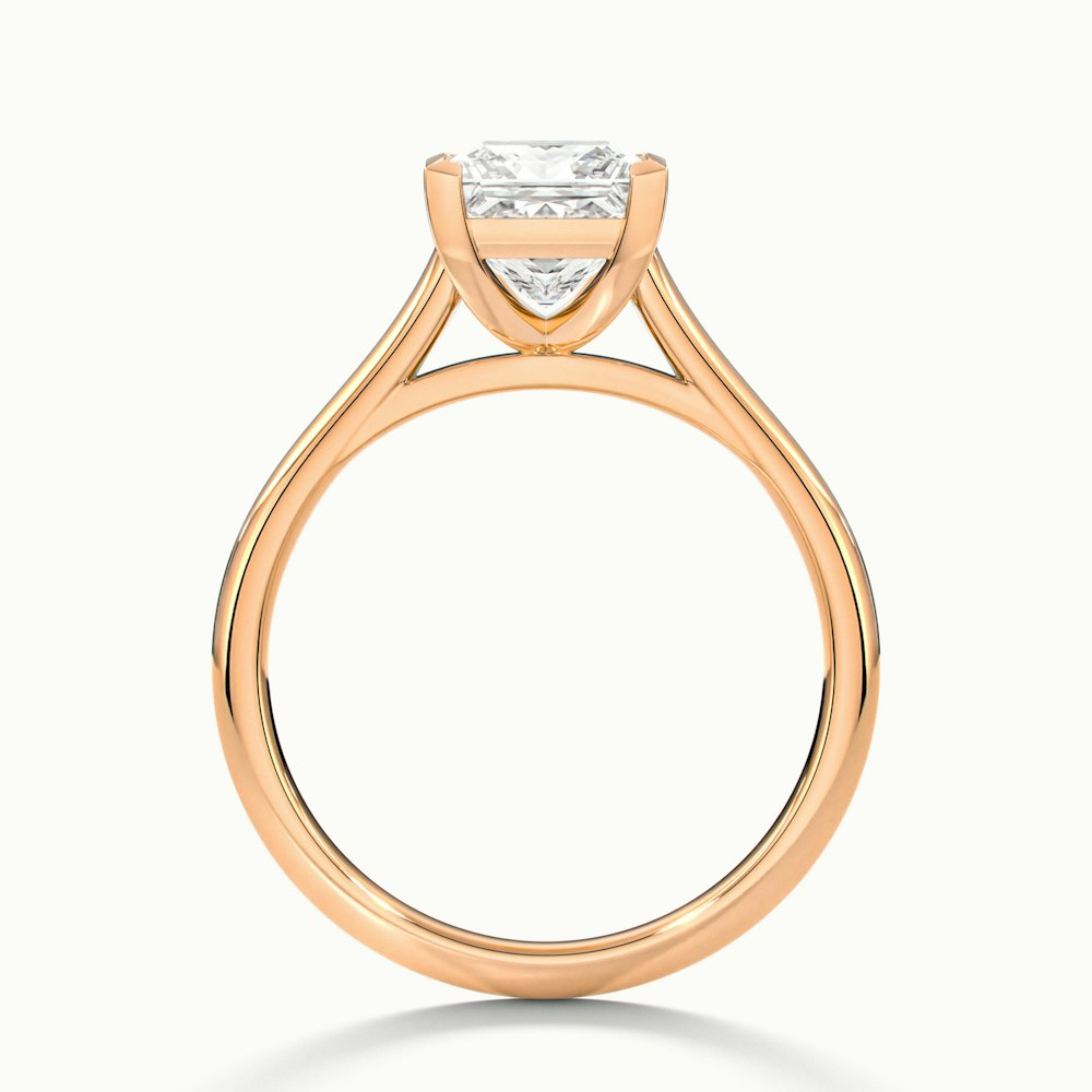 Lux 1 Carat Princess Cut Solitaire Moissanite Engagement Ring in 14k Rose Gold