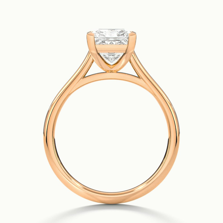 Lux 1 Carat Princess Cut Solitaire Moissanite Engagement Ring in 10k Rose Gold