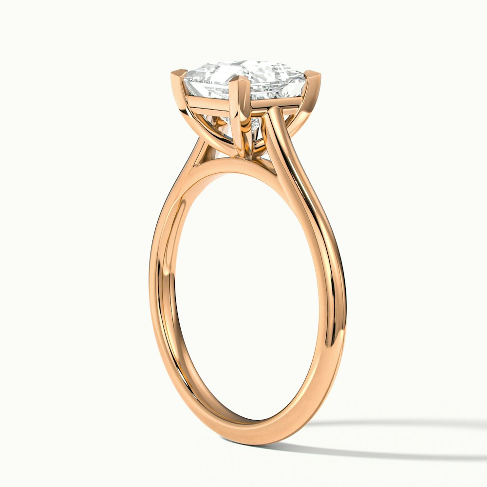 Frey 4 Carat Princess Cut Solitaire Lab Grown Diamond Ring in 10k Rose Gold