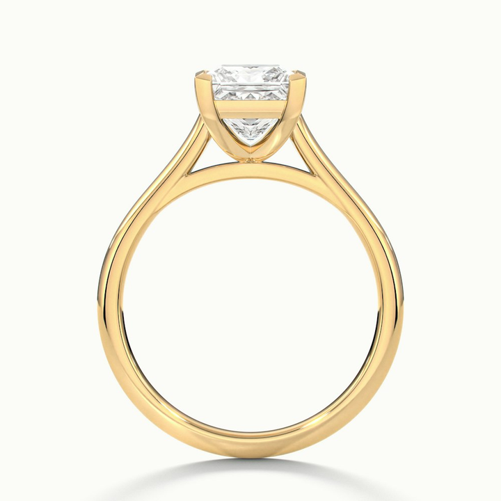 Lux 5.5 Carat Princess Cut Solitaire Moissanite Engagement Ring in 14k Yellow Gold