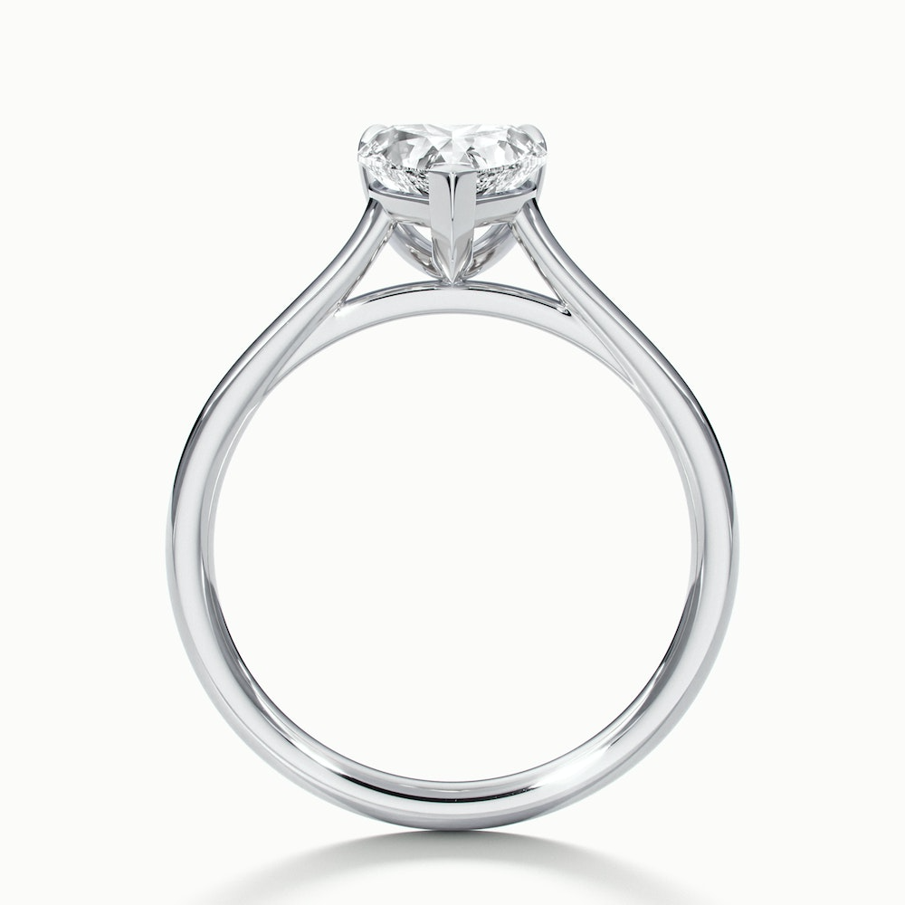 Mia 1.5 Carat Heart Shaped Solitaire Moissanite Engagement Ring in 10k White Gold