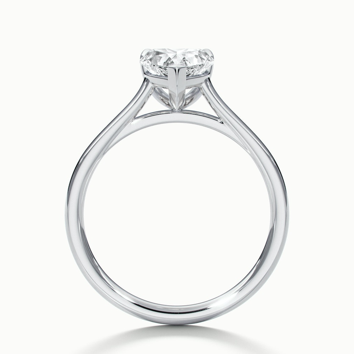 Esha 2 Carat Heart Shaped Solitaire Lab Grown Diamond Ring in 14k White Gold