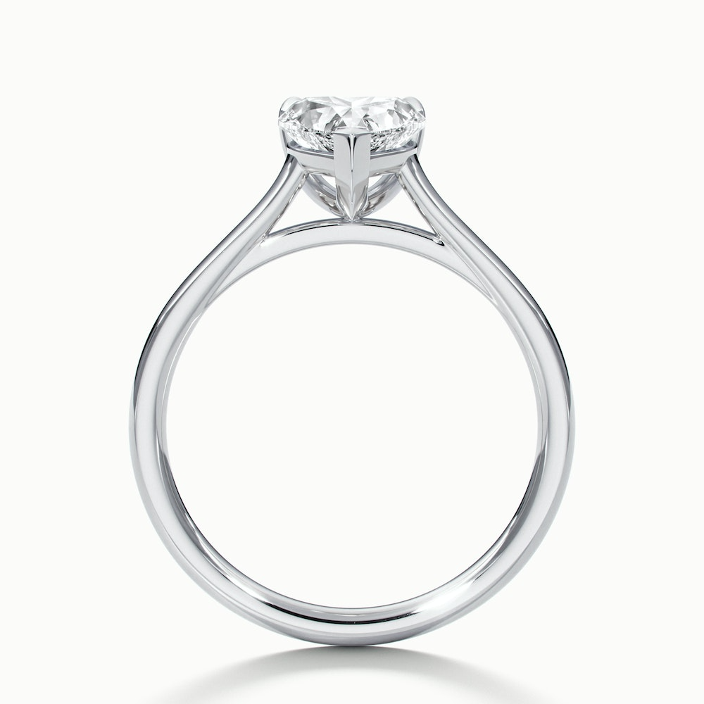 Esha 1 Carat Heart Shaped Solitaire Lab Grown Diamond Ring in 18k White Gold
