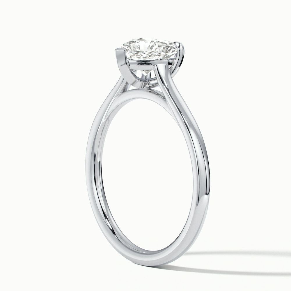 Esha 3.5 Carat Heart Shaped Solitaire Lab Grown Diamond Ring in 14k White Gold