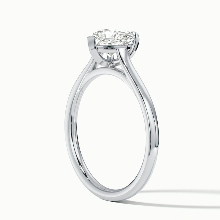 Esha 1 Carat Heart Shaped Solitaire Lab Grown Diamond Ring in 18k White Gold