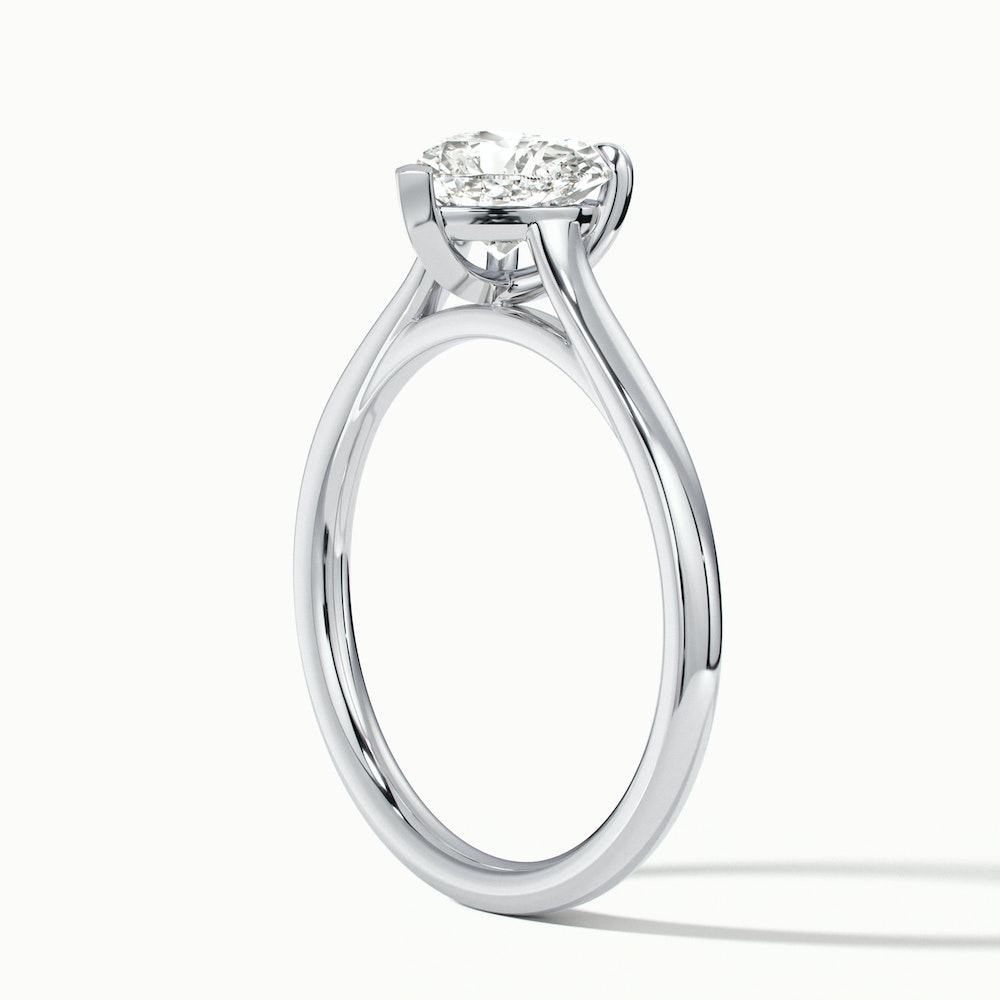 Esha 2 Carat Heart Shaped Solitaire Lab Grown Diamond Ring in 10k White Gold