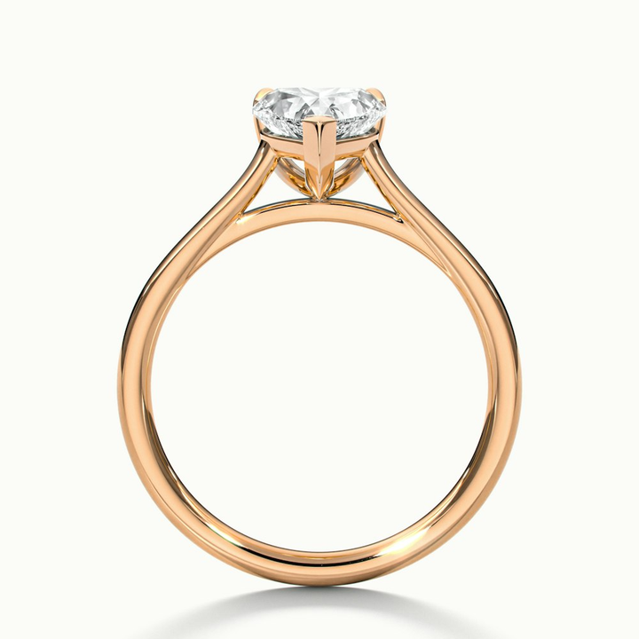 Amey 10 Carat Heart Shaped Solitaire Moissanite Engagement Ring in 18k Rose Gold