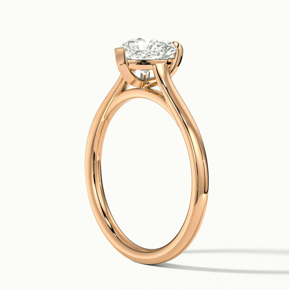 Esha 4 Carat Heart Shaped Solitaire Lab Grown Diamond Ring in 18k Rose Gold