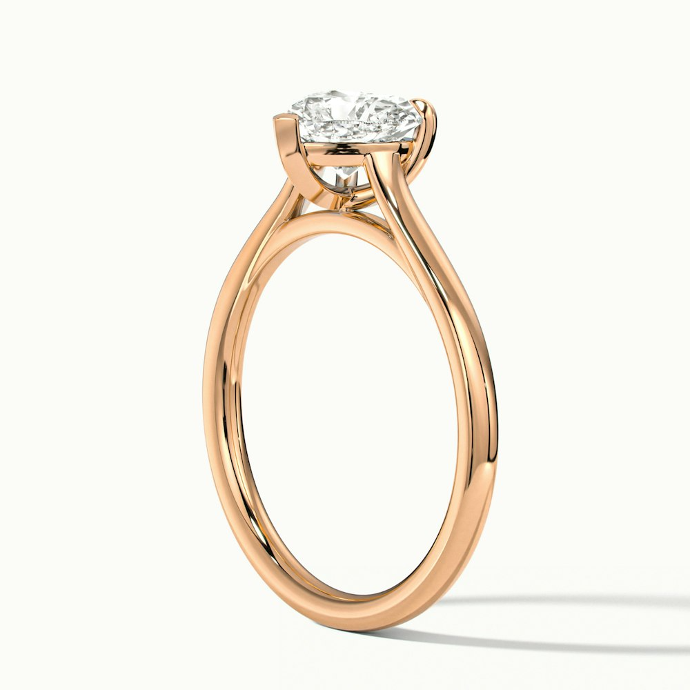 Mia 1.5 Carat Heart Shaped Solitaire Moissanite Engagement Ring in 10k Rose Gold