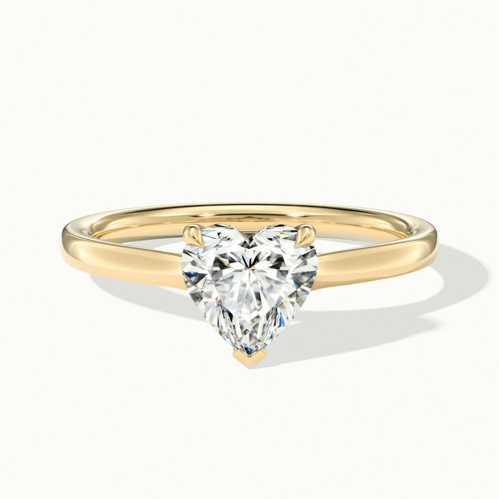 Amey 7 Carat Heart Shaped Solitaire Moissanite Engagement Ring in 18k Yellow Gold