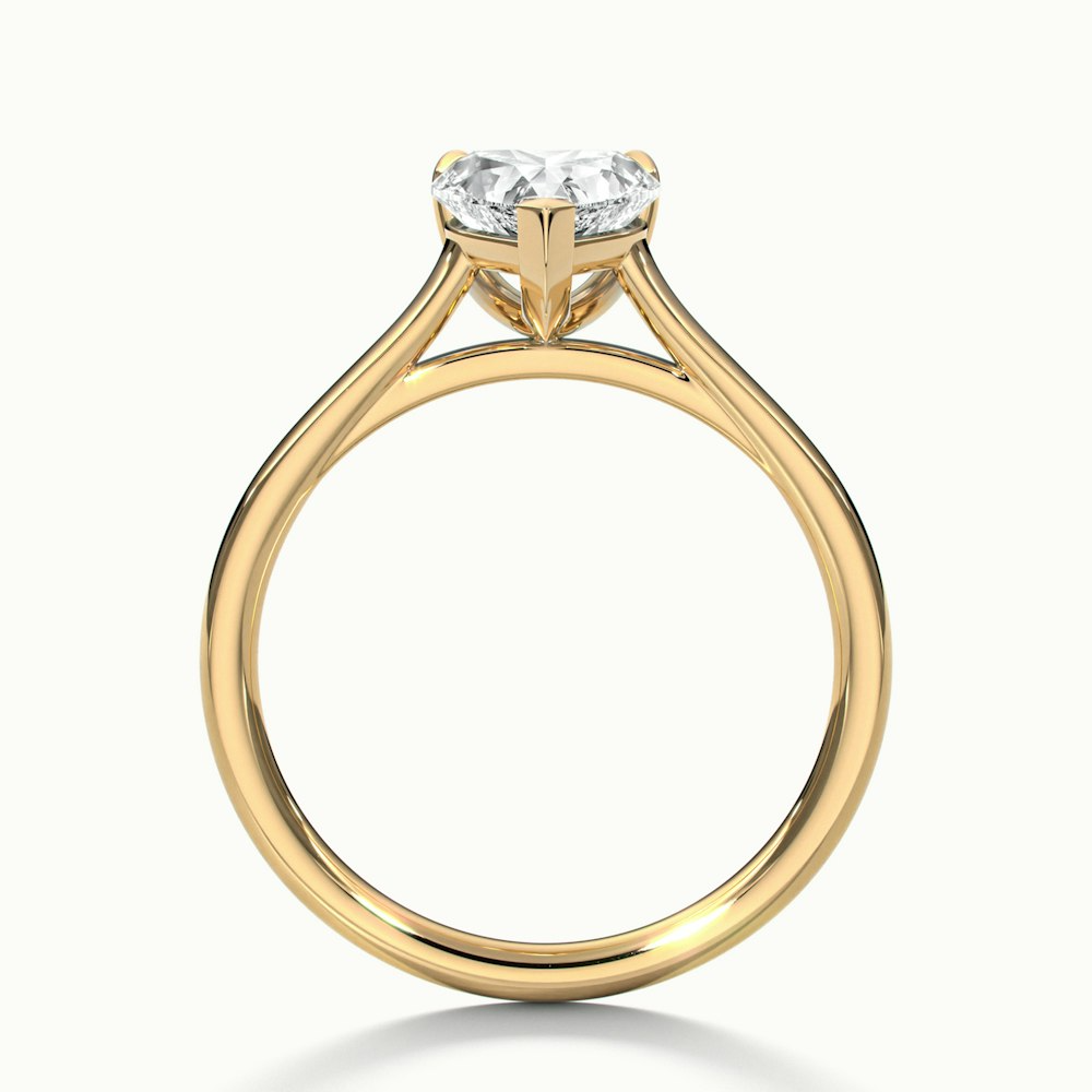 Esha 1 Carat Heart Shaped Solitaire Lab Grown Diamond Ring in 14k Yellow Gold