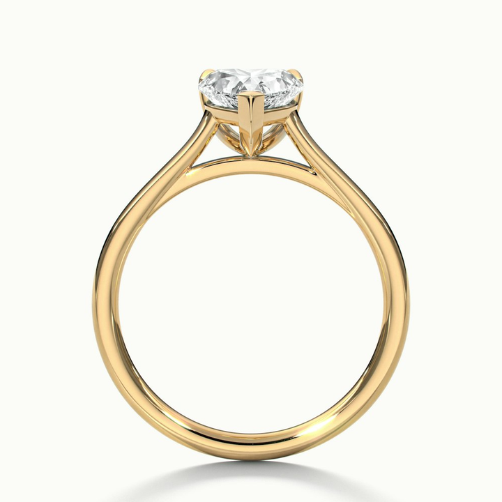 Esha 5 Carat Heart Shaped Solitaire Lab Grown Diamond Ring in 14k Yellow Gold