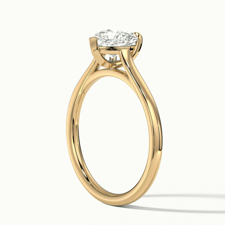 Esha 3.5 Carat Heart Shaped Solitaire Lab Grown Diamond Ring in 18k Yellow Gold