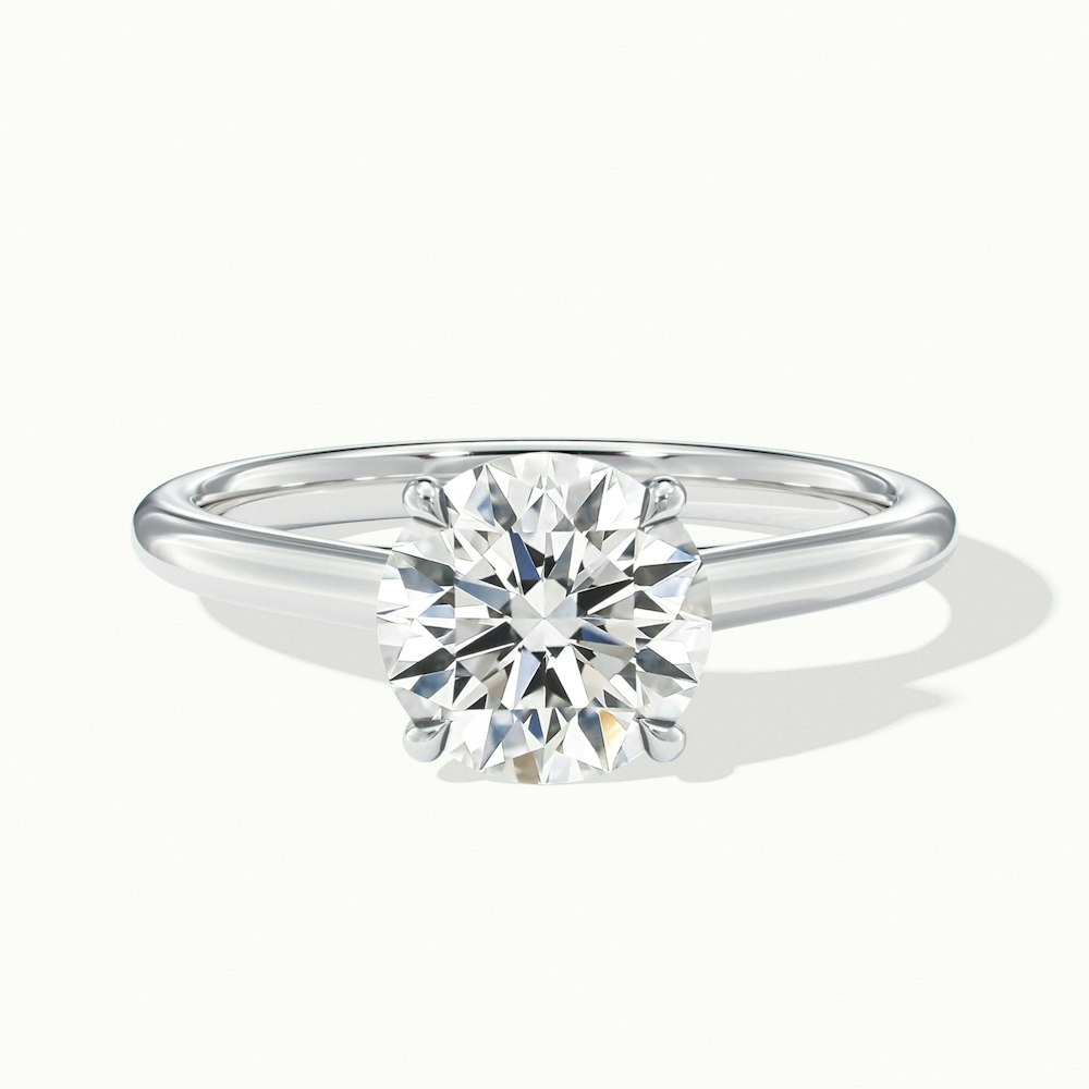 Zara 4.5 Carat Round Solitaire Moissanite Engagement Ring in 10k White Gold