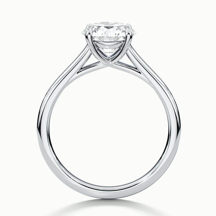 Elena 5 Carat Round Solitaire Lab Grown Diamond Ring in 10k White Gold