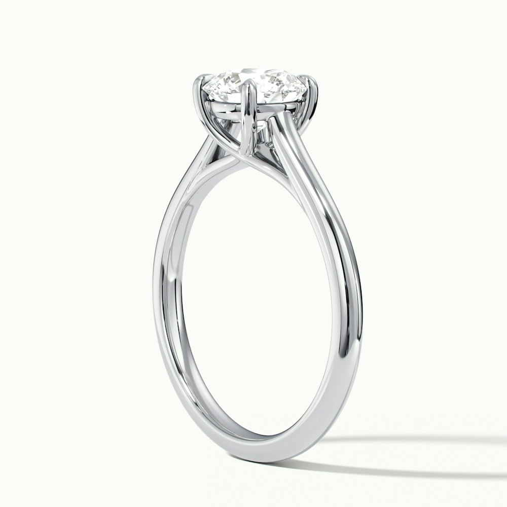 Elena 2 Carat Round Solitaire Lab Grown Diamond Ring in 14k White Gold