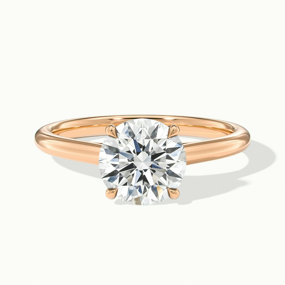 Elena 5 Carat Round Solitaire Lab Grown Diamond Ring in 10k Rose Gold