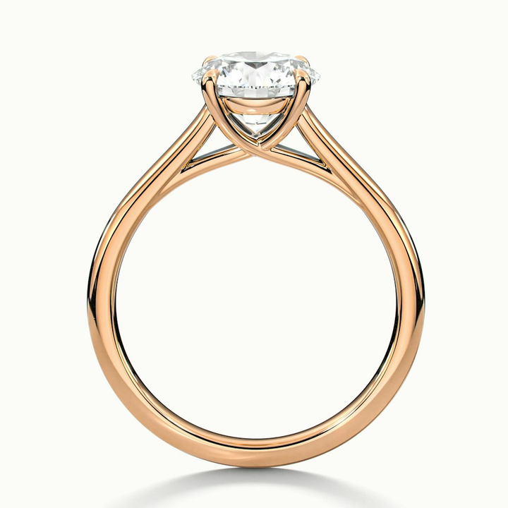 Zara 1 Carat Round Solitaire Moissanite Engagement Ring in 14k Rose Gold