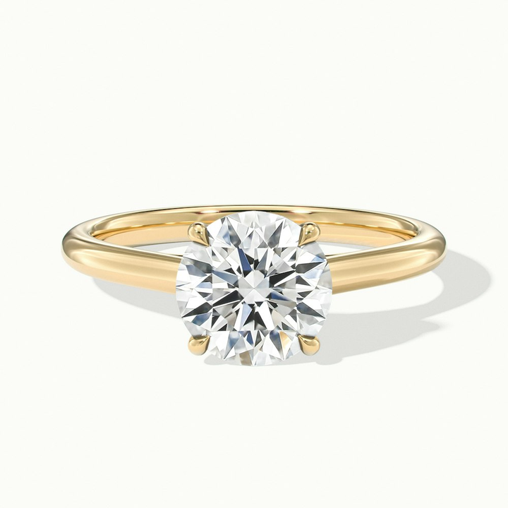 Elena 5 Carat Round Solitaire Lab Grown Diamond Ring in 18k Yellow Gold