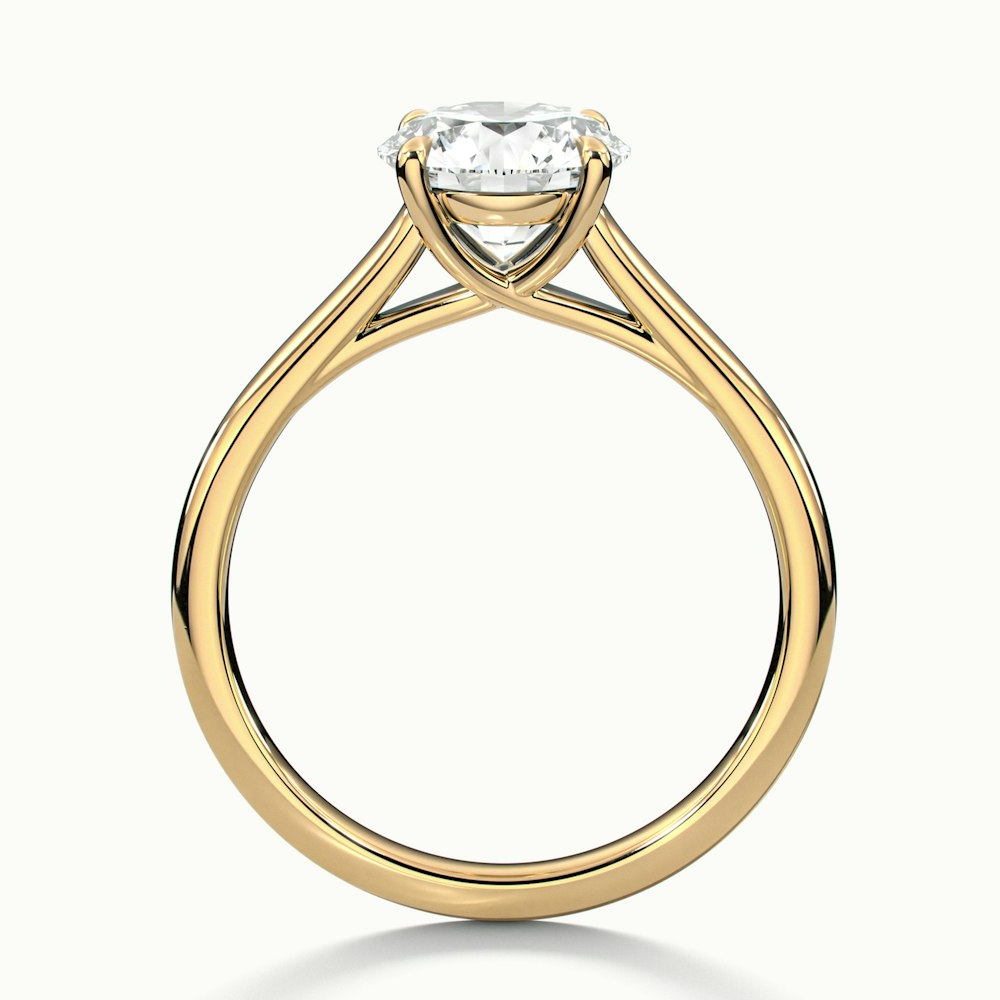 Zara 3.5 Carat Round Solitaire Moissanite Engagement Ring in 14k Yellow Gold