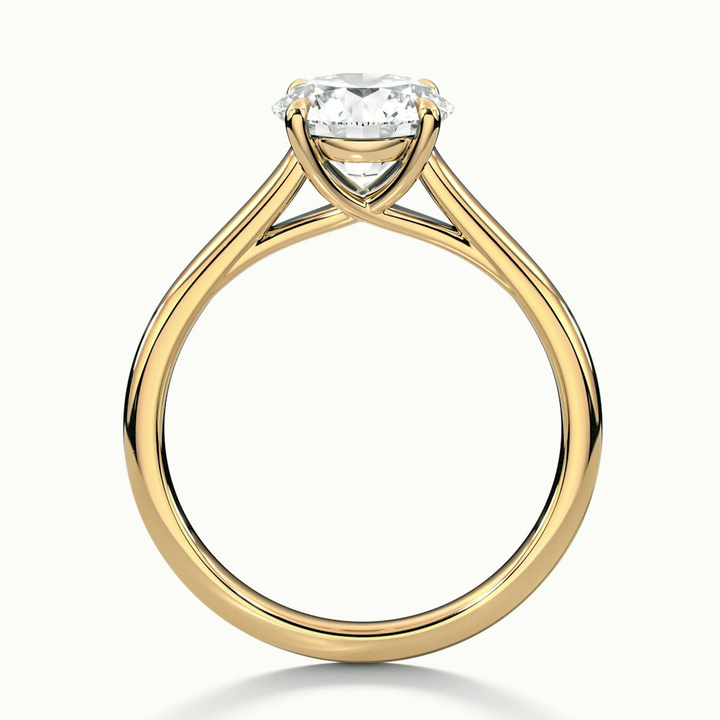 Elena 2 Carat Round Solitaire Lab Grown Diamond Ring in 10k Yellow Gold