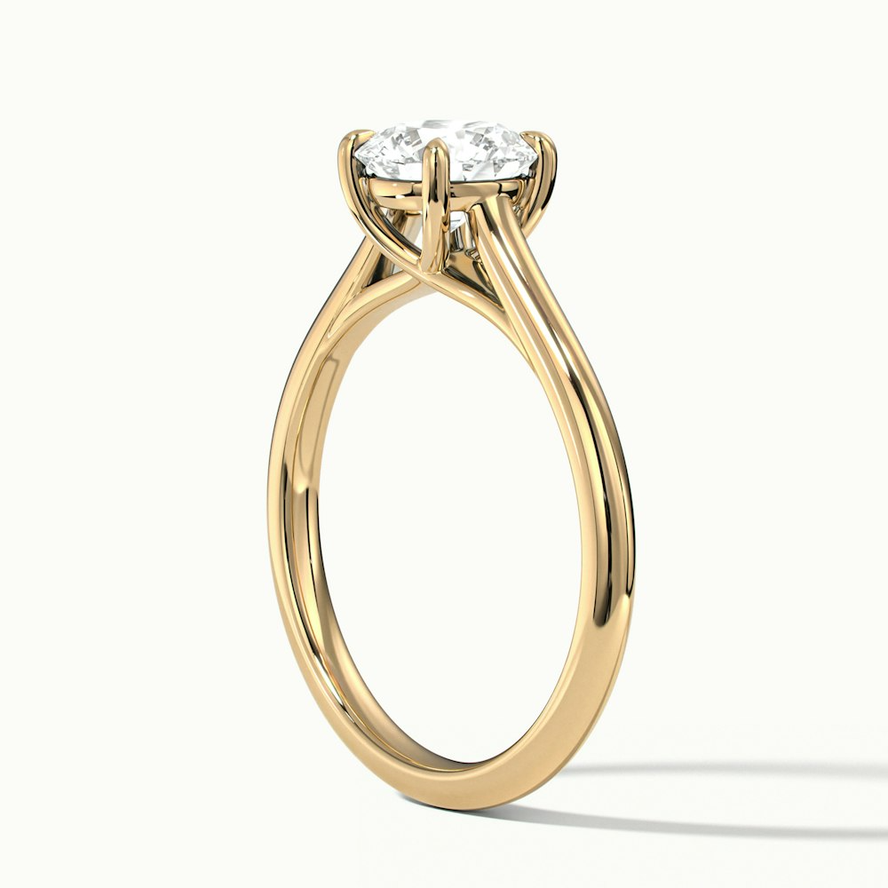 Elena 1.5 Carat Round Solitaire Lab Grown Diamond Ring in 14k Yellow Gold