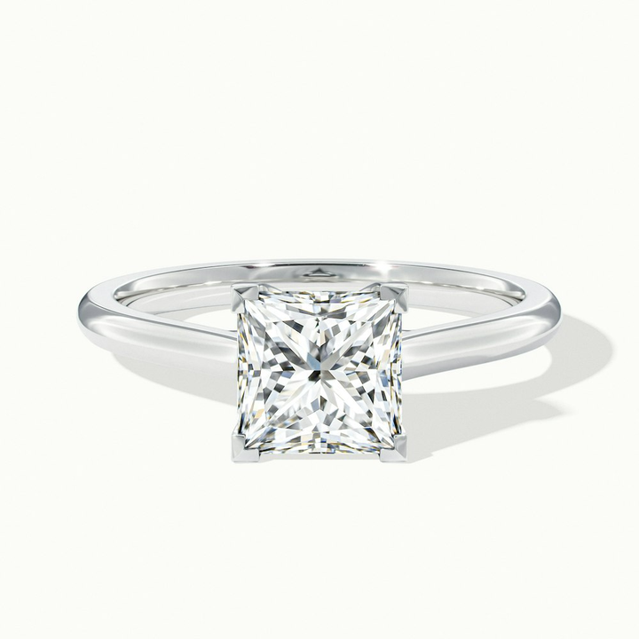 Amaya 2.5 Carat Princess Cut Solitaire Lab Grown Diamond Ring in 10k White Gold