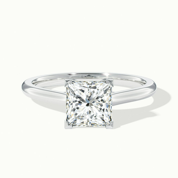 Amaya 1.5 Carat Princess Cut Solitaire Lab Grown Diamond Ring in 18k White Gold