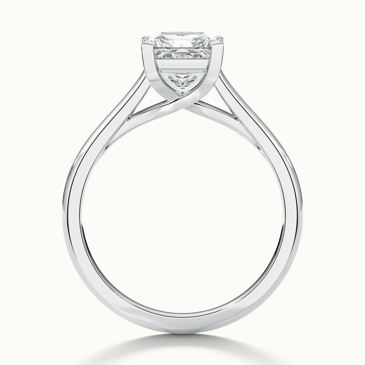 Kai 3.5 Carat Princess Cut Solitaire Moissanite Engagement Ring in 18k White Gold