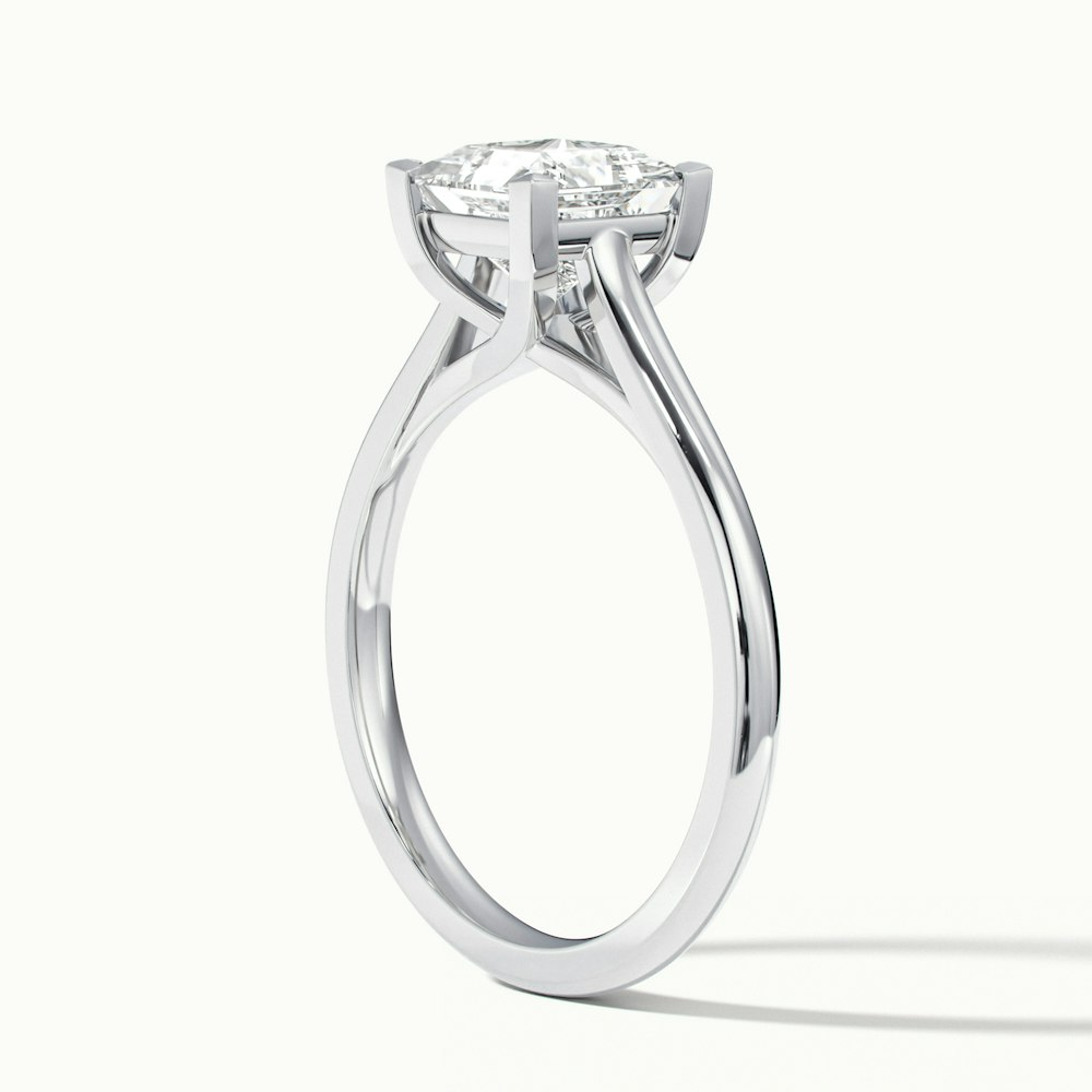 Amaya 3.5 Carat Princess Cut Solitaire Lab Grown Diamond Ring in 10k White Gold