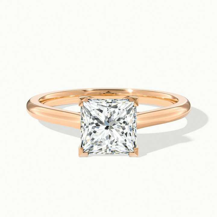 Amaya 1.5 Carat Princess Cut Solitaire Lab Grown Diamond Ring in 10k Rose Gold