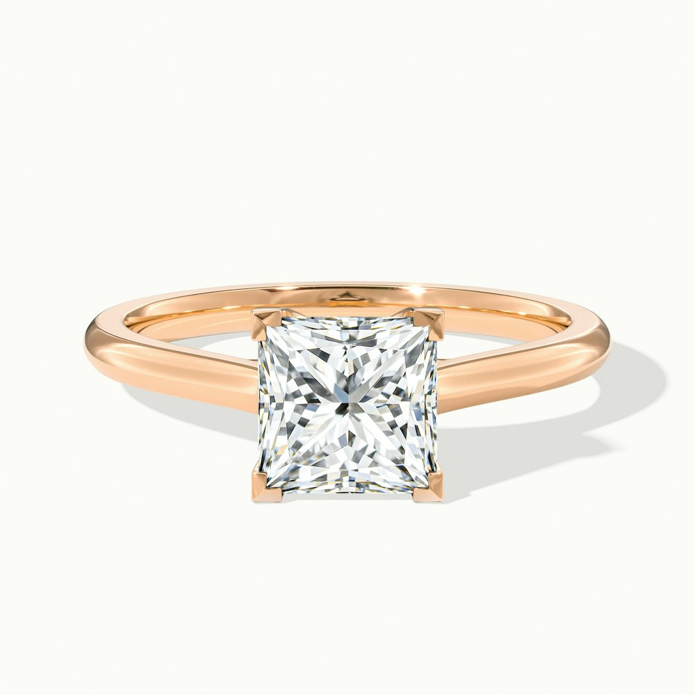 Amaya 4.5 Carat Princess Cut Solitaire Lab Grown Diamond Ring in 10k Rose Gold