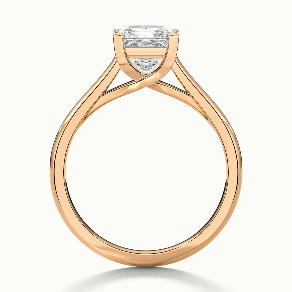 Amaya 4 Carat Princess Cut Solitaire Lab Grown Diamond Ring in 10k Rose Gold