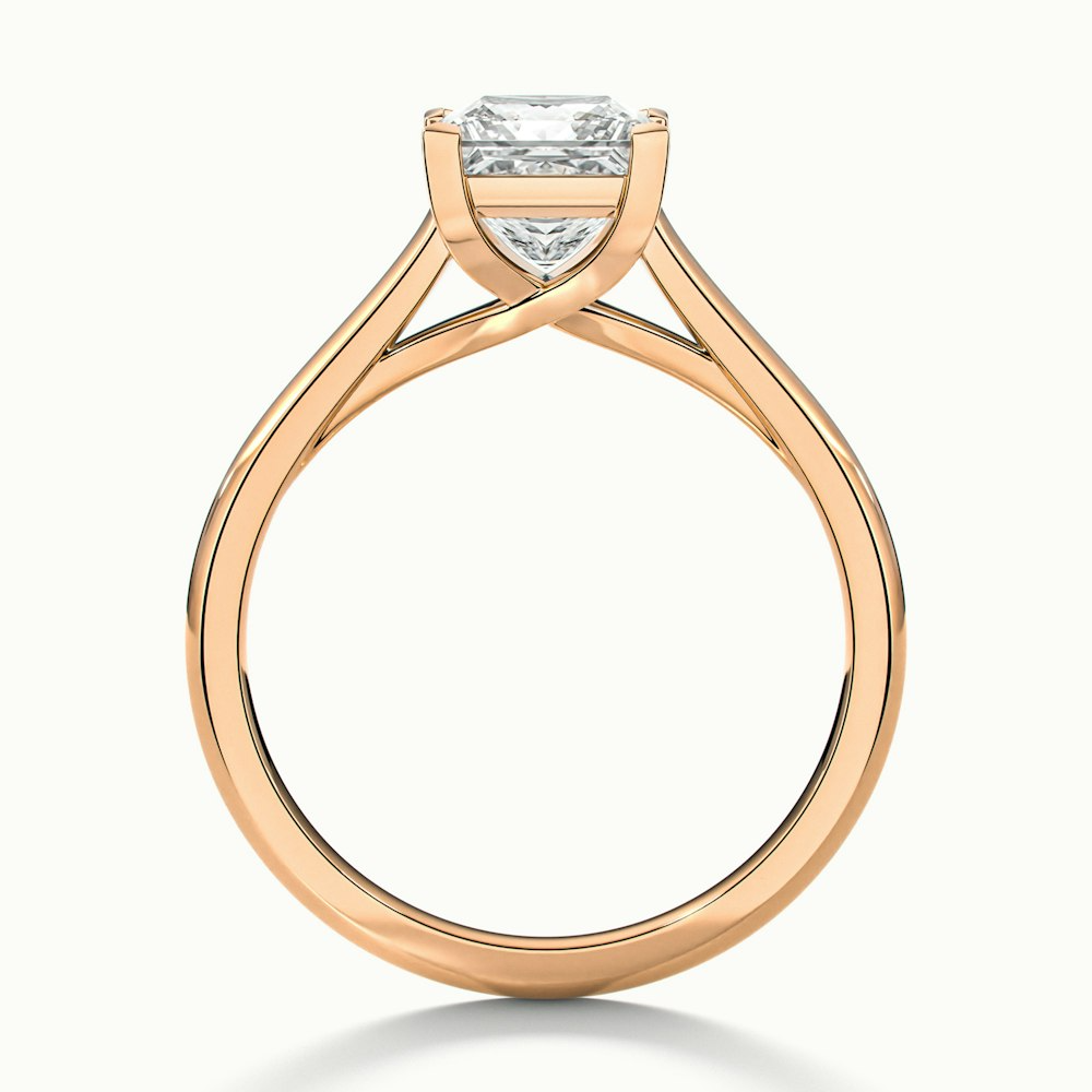 Kai 2 Carat Princess Cut Solitaire Moissanite Engagement Ring in 14k Rose Gold
