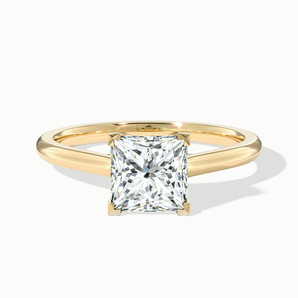 Amaya 5 Carat Princess Cut Solitaire Lab Grown Diamond Ring in 10k Yellow Gold