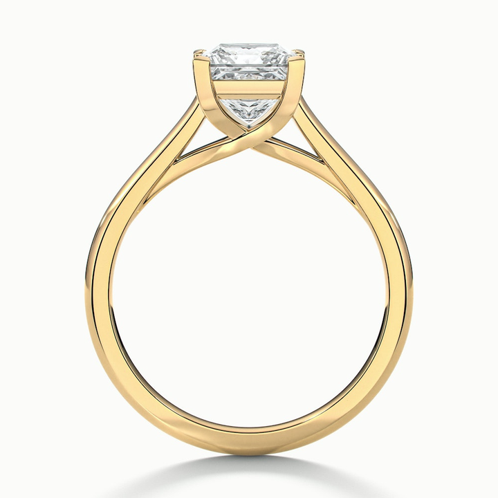 Kai 2 Carat Princess Cut Solitaire Moissanite Engagement Ring in 10k Yellow Gold