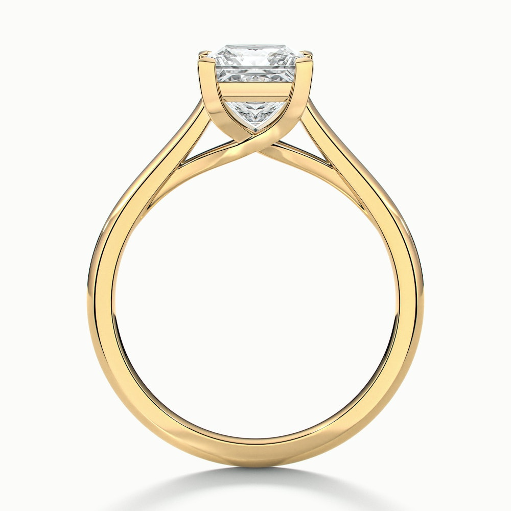 Amaya 3.5 Carat Princess Cut Solitaire Lab Grown Diamond Ring in 10k Yellow Gold