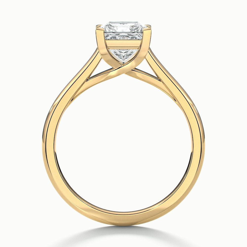 Amaya 5 Carat Princess Cut Solitaire Lab Grown Diamond Ring in 10k Yellow Gold