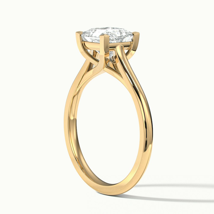 Amaya 3 Carat Princess Cut Solitaire Lab Grown Diamond Ring in 18k Yellow Gold