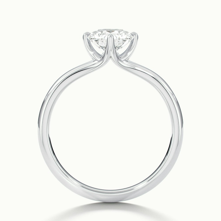 Ally 6 Carat Round Cut Solitaire Moissanite Engagement Ring in 18k White Gold