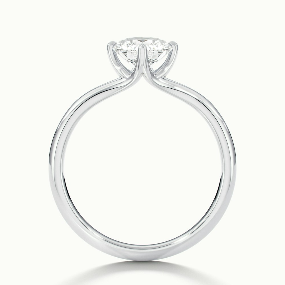 Joy 4 Carat Round Cut Solitaire Moissanite Engagement Ring in 10k White Gold