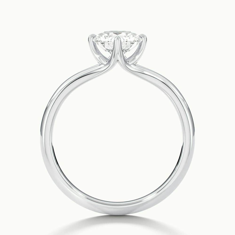 Joy 5 Carat Round Cut Solitaire Moissanite Engagement Ring in 10k White Gold
